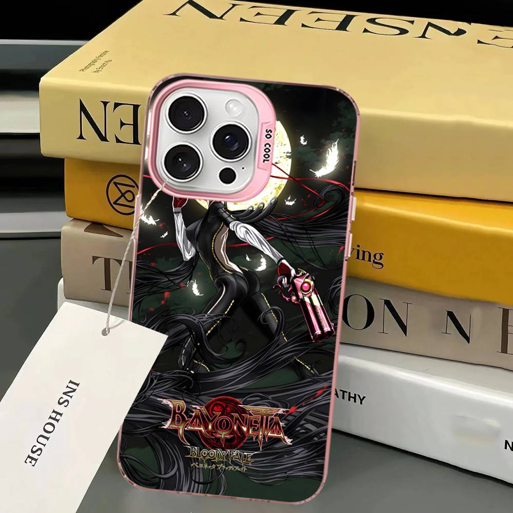Game Bayonetta Anime Phone Case Color Silver Shell For LPhone 17 16 16e 15 14 13 12 11 Pro Max Plus