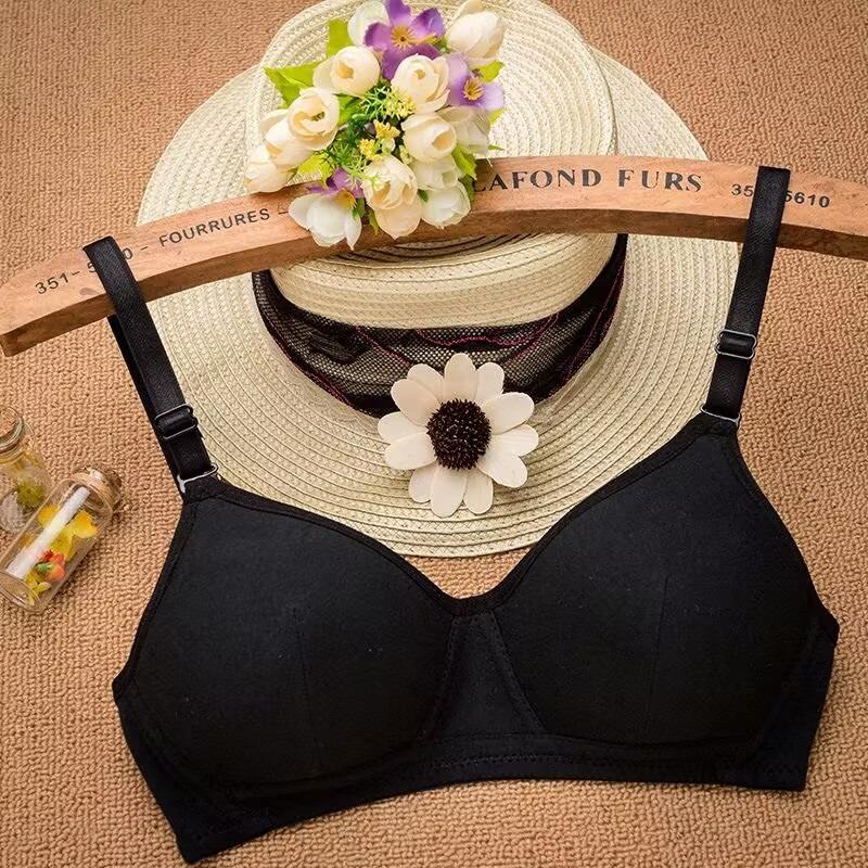 

Нижнее белье с чашкой AB для девочек-подростков, женский беспроводной бесшовный бюстгальтер для тренировок, бюстгальтер для девочек 38/85AB чёрный