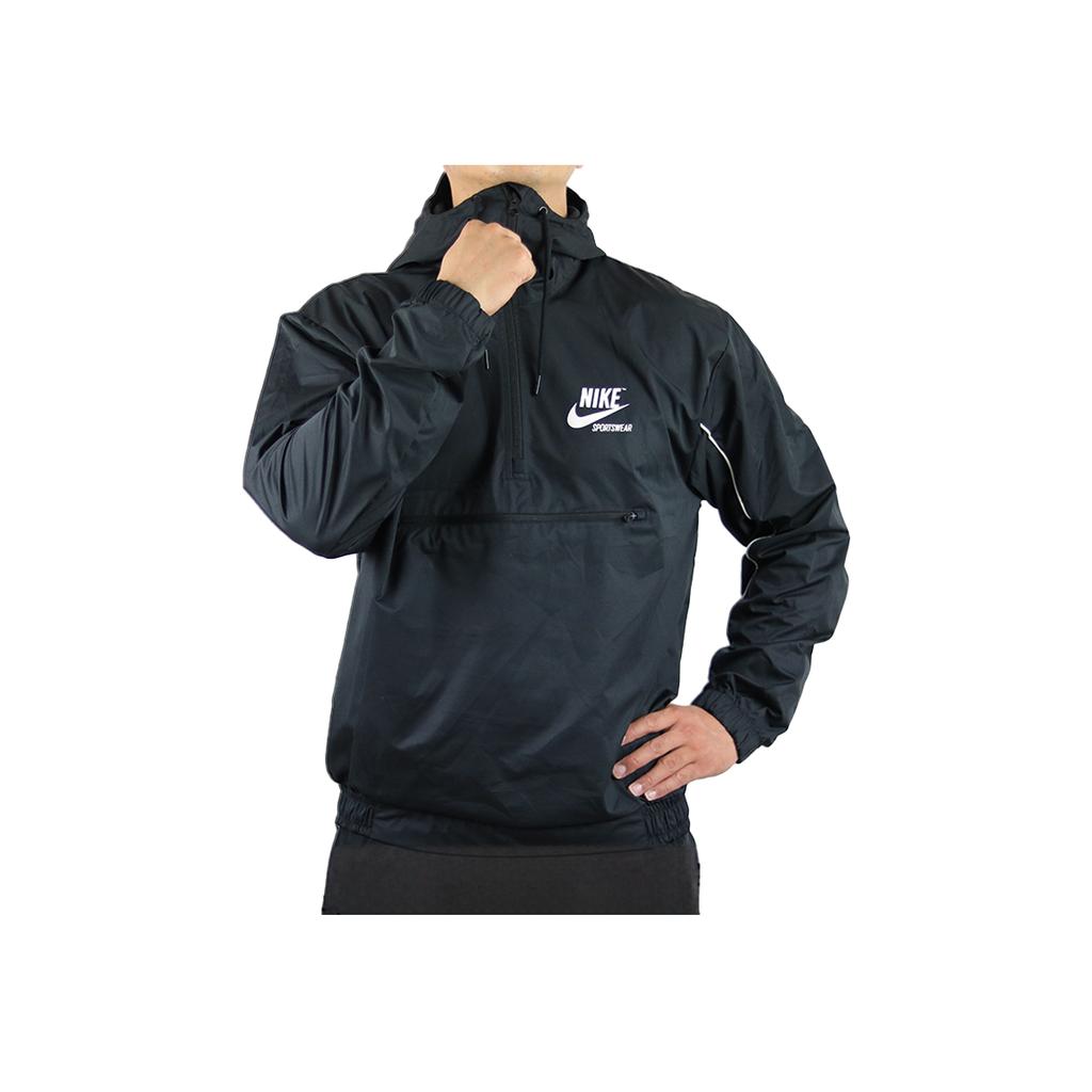 Nike Letter Print Half-Zip Hooded Long Sleeve Jacket Men Jackets Black AT5283-010