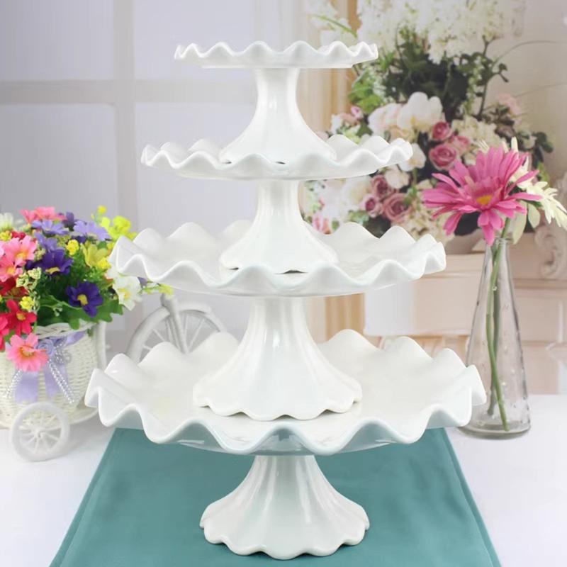 Unique High Footed Plate Dessert Display Holder Ceramic Cake Display Plate Produced For Presentation Of Sweet