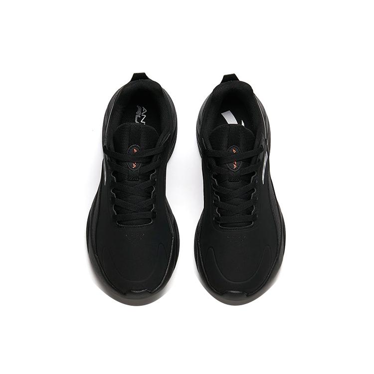 Anta Cushioning Slip Resistant Abrasion Resistant Low top Running Shoes Men's Pure Black 112215571-7