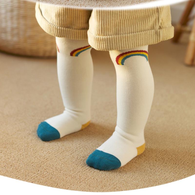 3 pary/partia Dziecięce podkolanówki Dzieci Dziewczynki Chłopcy Miękkie bawełniane długie skarpetki Śliczne hiszpańskie paski Jednolite skarpetki dziecięce dla 0-3 lat