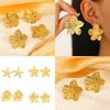 Stainless Steel Petal Flower Earrings Distinctive Gold Flower Earrings Adornment Portable Ear Studs Charm for Parties