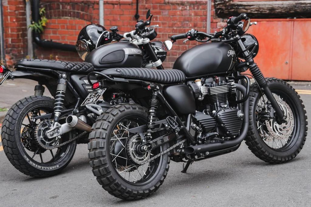 Motone VIPER MK.II Ribbed Black Seat for T100/T120, SpeedTwin 900, and Scrambler 900 (MSM038)