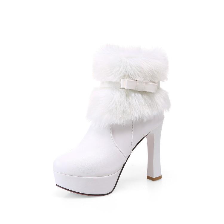 2026 Neue Herbst- und Winter-Dicke Absatz-Europäische und Amerikanische Rundspitze Rosa High-Heel Übergröße Damenstiefel