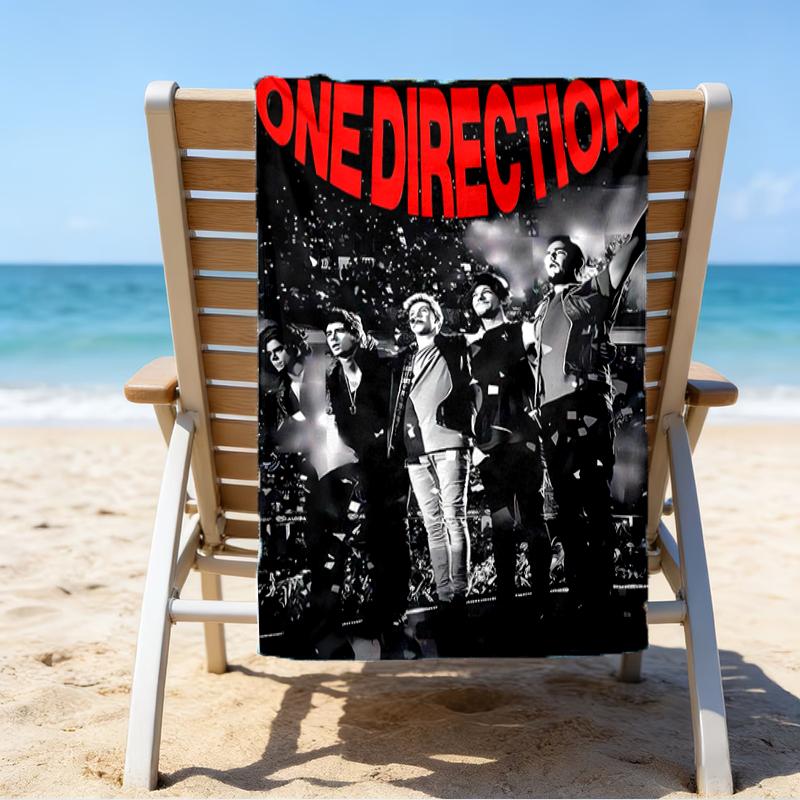 proof beach towel with a One Direction2 pattern - soft,absorbent,quick-drying,machine washable - perfect for swimming,camping,bathing