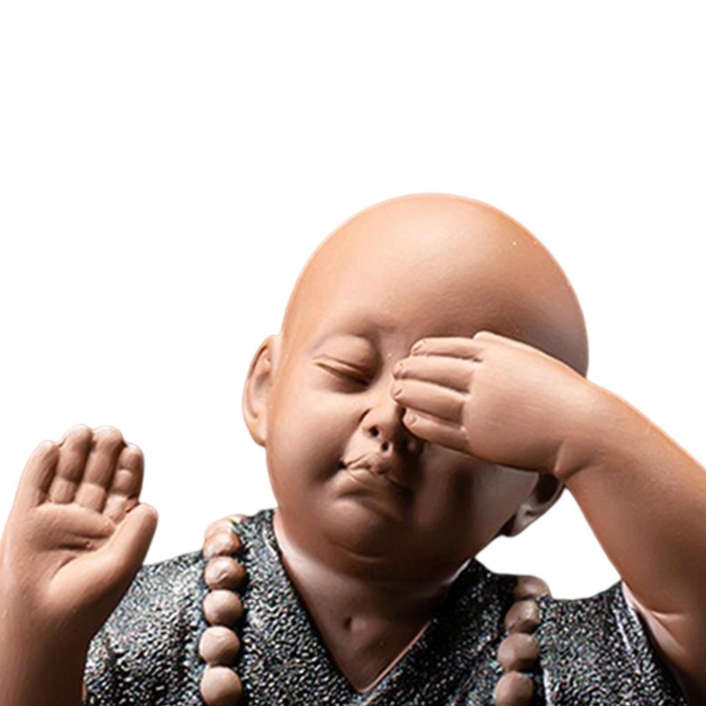Creative Little Monk Ornaments Handicraft Landscape Ceramic Dolls Sculpture Statue for