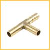 8mm Hose Barb Brass 3 Way Tee Connector Adaptor for Air Water Gas Oil Pipe 5pcs Auto Replacement Parts