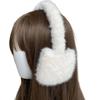 Furry Plush Ear Muffs for Women Girl White Adjustable Thermal Ear Warmer Thick Warm Ear Protectors for Winter Coldproof