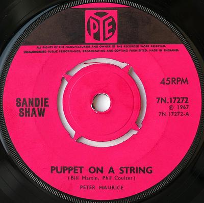 7inch Record SANDIE SHAW - Puppet On A String 7N17272 Pye Records 1967 UK Rock Used