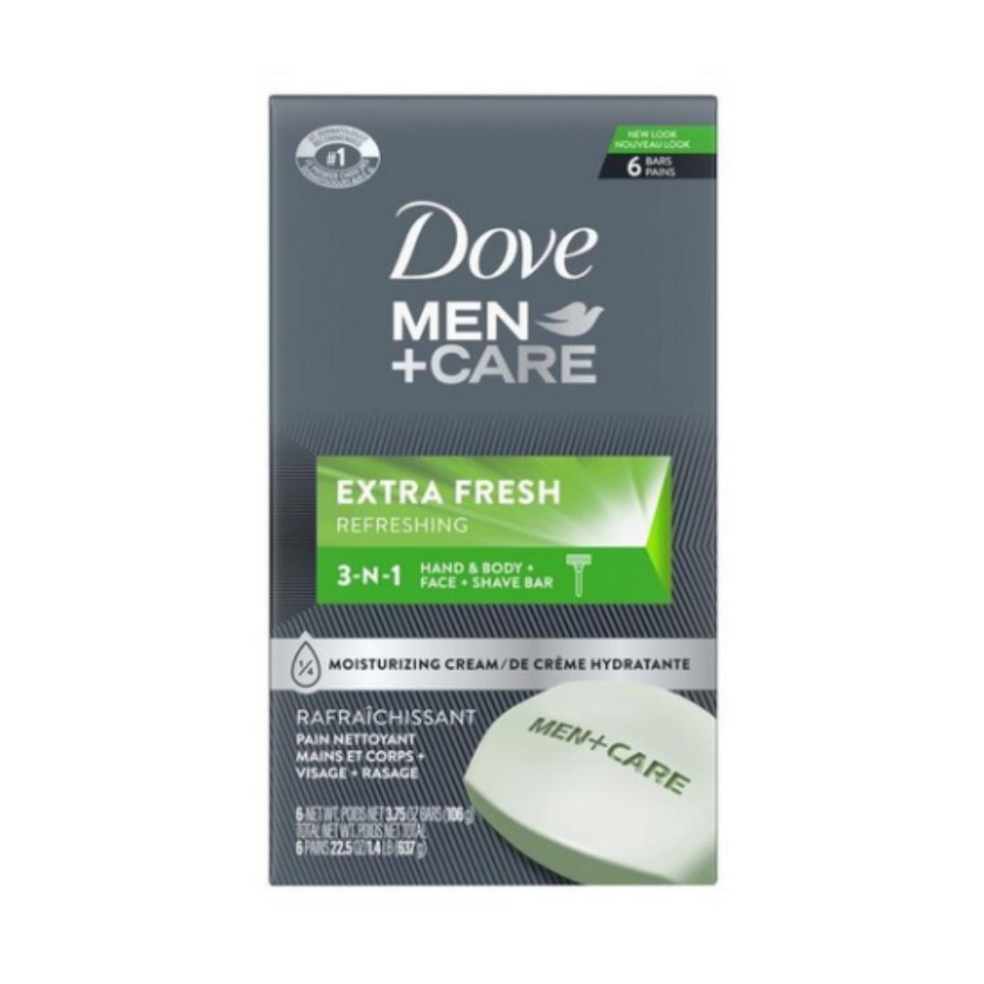 

Dove Men+Care Мыло для тела и лица Extra Fresh — 6 штук, 1 набор, 637 г всего