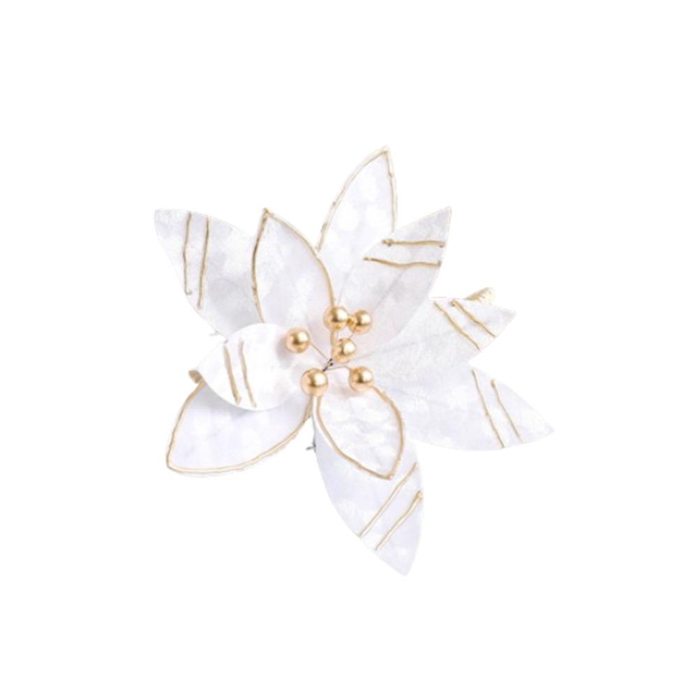 

Реалистичные искусственные цветы пуансеттии, украшения для рождественской елки, праздничные украшения для фестиваля белый