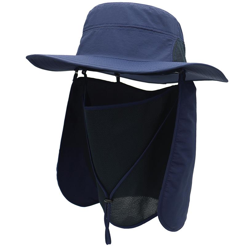 Multifunctional Sun Hat Water Resistant Lightweight UPF50 Fisherman Hat with Neck Cloth Fishing Outdoor Activity Unisex Wide Brim Hat