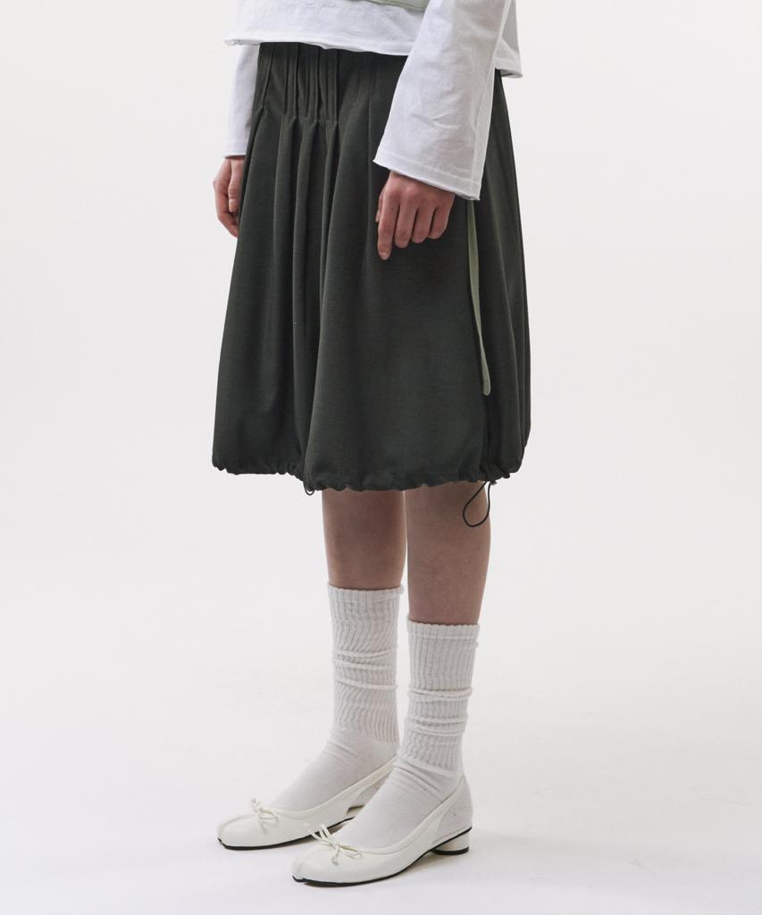 Podeowedeo Pintuck Balloon Skirt (Charcoal)