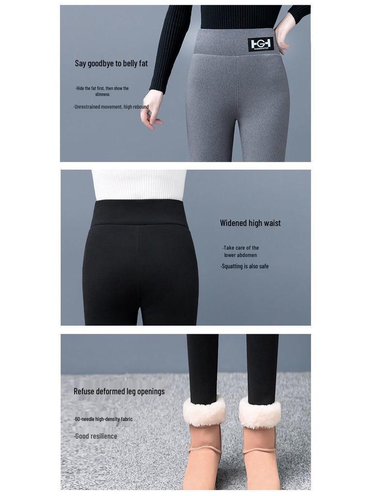 [500g] Thickened Plus Velvet Women's Leggings (Autumn/Winter), Warm Cotton, Cold-Resistant, Slim Fit for Middle-Aged & Elderly.
