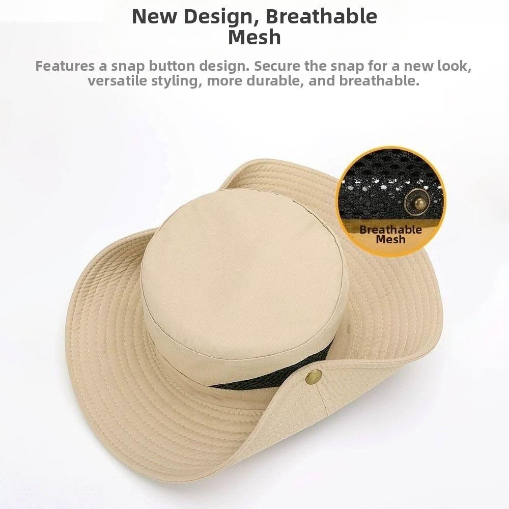 Casual Large Brim Sunshade Hats Anti-UV Mesh Fisherman's Hat Breathable Mountaineering Cap