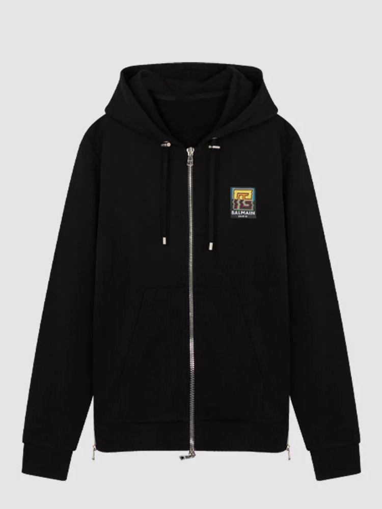 Balmain 2025 Unisex Hooded Zipper Cardigan