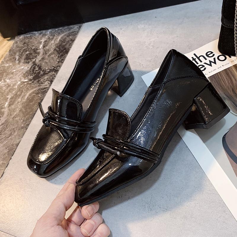 

Fashion 2024 Brand Ladies Shoes Slip-on Women s High Heels Fashion Square Toe Office and Career Hot Sale Solid Heels Women Zapatos Mujer 40 чёрный