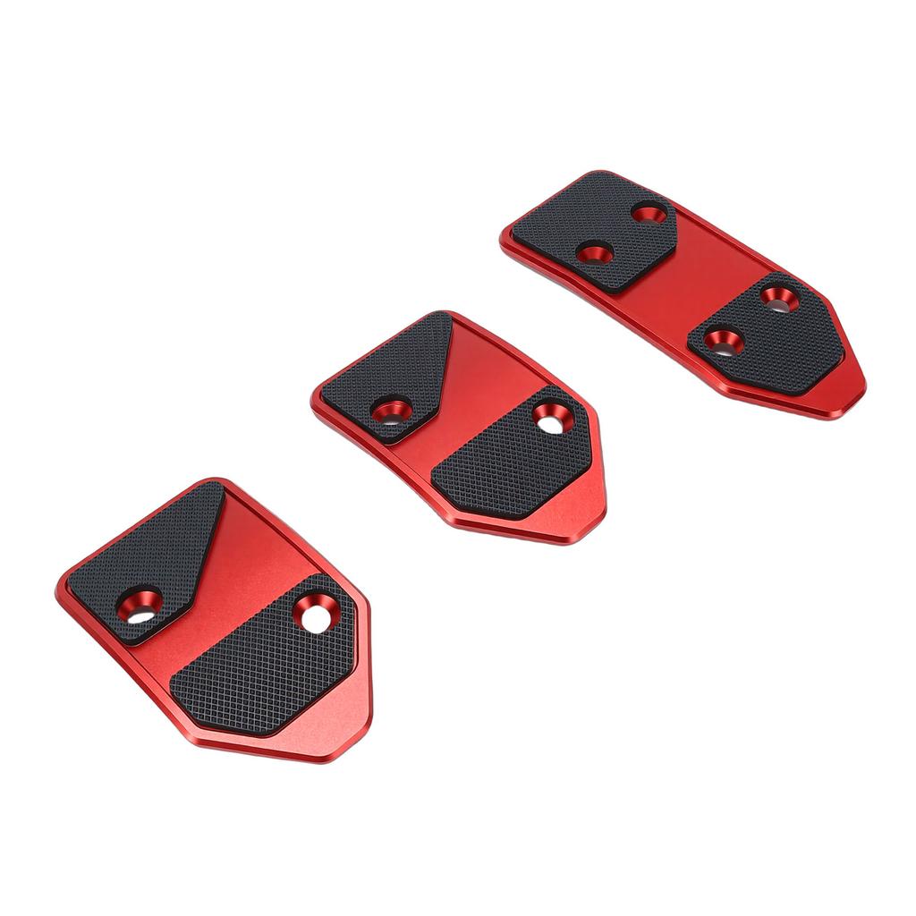 Accelerator Brake Clutch Pedal Covers Non Slip Rubber and Aluminum Stylish Car Foot Pedal Pads Red