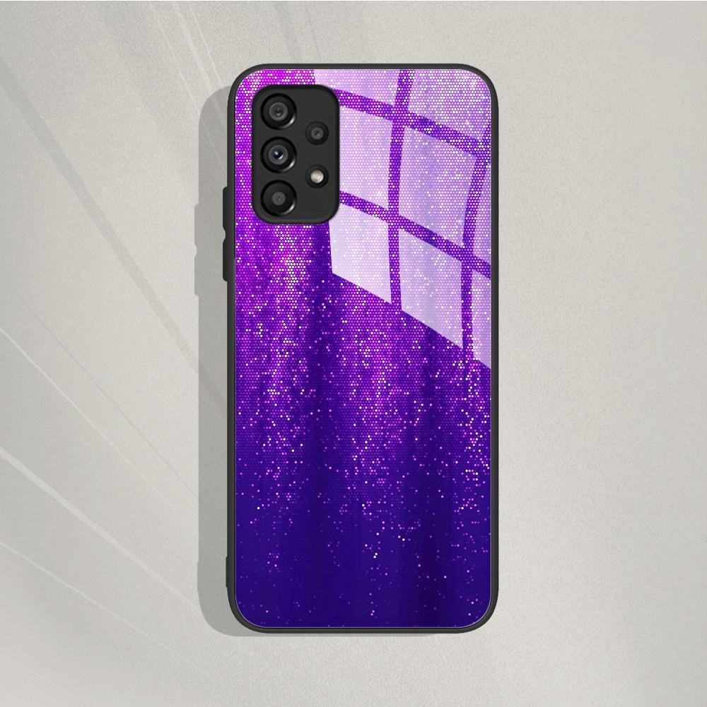 Case For Samsung Galaxy A72 Painted Tempered Glass Phone Cover For Samsung A72 A 72 5G A726B A725F Cases Silicone Bumper Coque