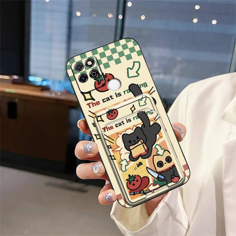 Cartoon Graffiti Phone Case For Huawei Honor Play5T Card slot Waterproof Fashion Design Durable Card bag Dirt-resistant