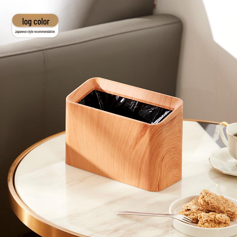 

Мини квадратное мусорное ведро без крышки в скандинавском стиле для журнального столика, гостиной, офиса или кабинета - Двухслойный простой дизайн в японском стиле.