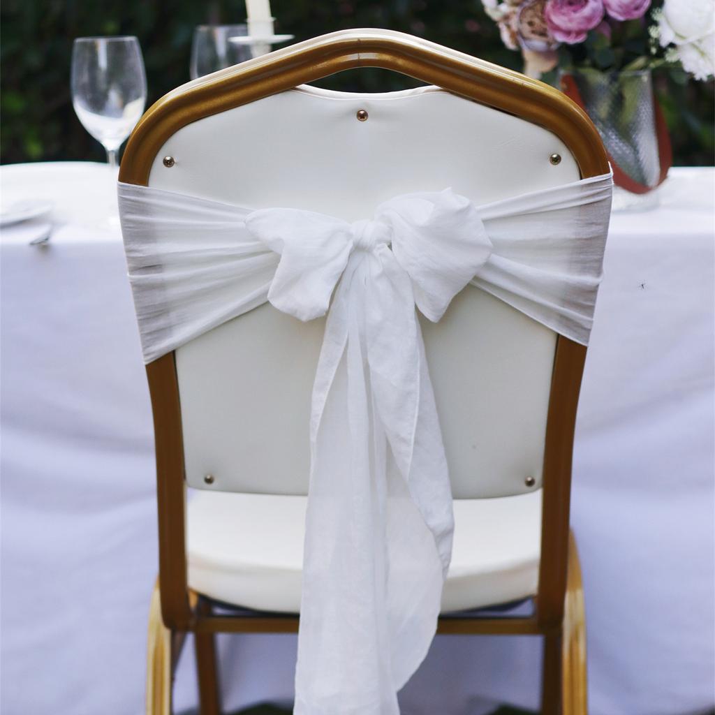 1PC Chair Back Cover Hotel Bow Wedding Decoration Hotel Conference Decoration Restaurant Chair Flower Wedding Banquet Bali Veil