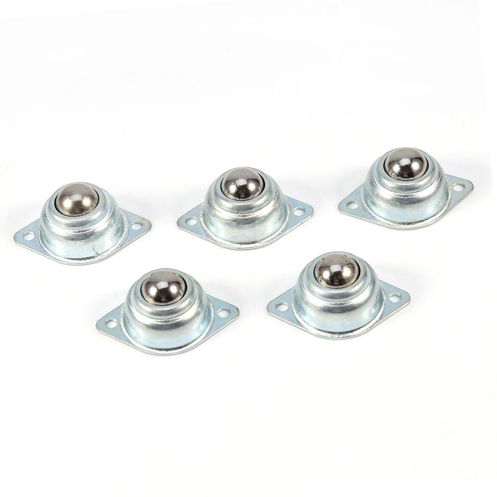 5 Peças Metal Ferro Aço Rolamento de Transferência Universal de Esferas Rolantes Montado com Esferas 2 Furos