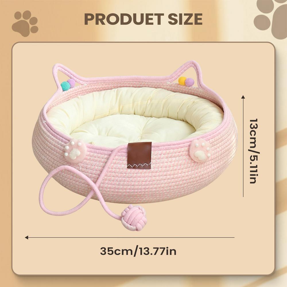 

Cat Bed Cute Soft With Cushion Bed Cat Nest Set For Kitten Puppy Indoor Home Sleeping Play Enrichment Interaction Calming All белый