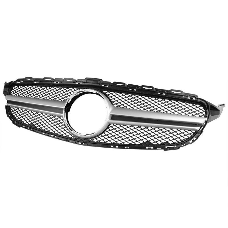 For Chrome Front Upper Grill Grille Fit For 2015-18 Mercedes Benz W205 C300 C200 C43