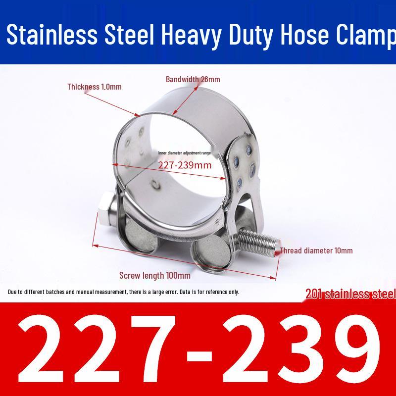 304 Stainless Steel European-Style Heavy-Duty Worm Drive Hose Clamp