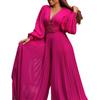 Large Size Beaded Mesh Fashion Casual Loose Wide-leg Jumpsuit