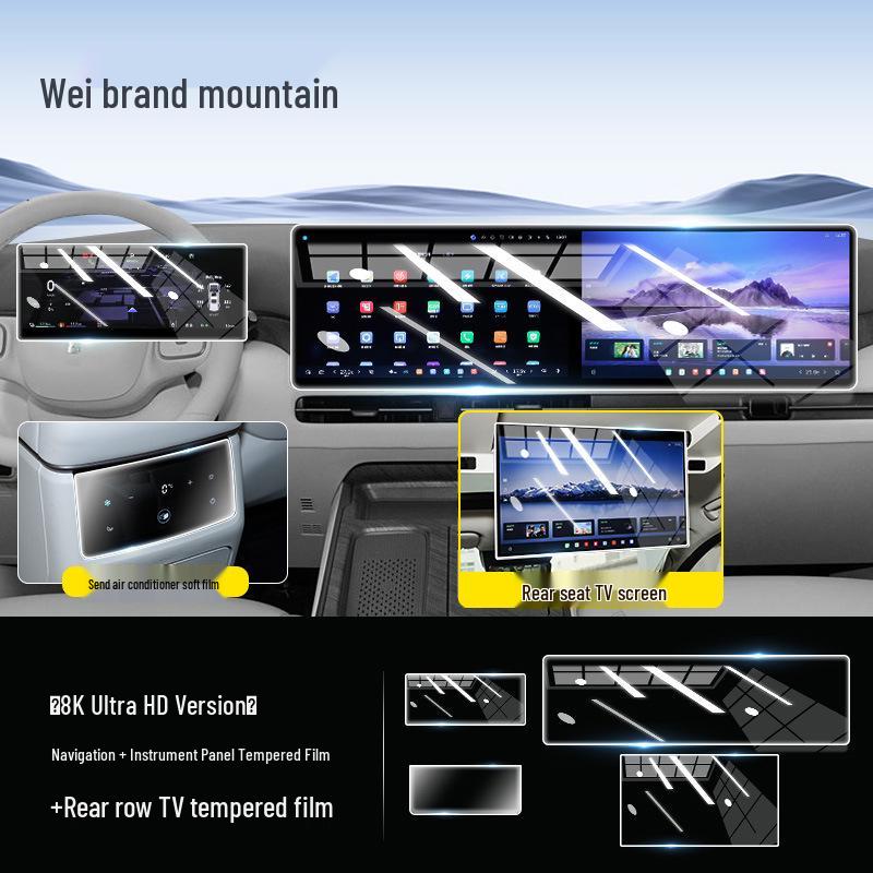 Tempered Glass Screen Protector for Weipai Gaoshan 8, 9 Car Navigation - Fits 25 Models.