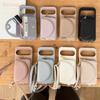 Crossbody Long Lanyard Leather Cards Solt Wallet Case For Google Pixel 10 Pro XL 9A 9 8 8A 7A 7 Built In Makeup Mirror Cover
