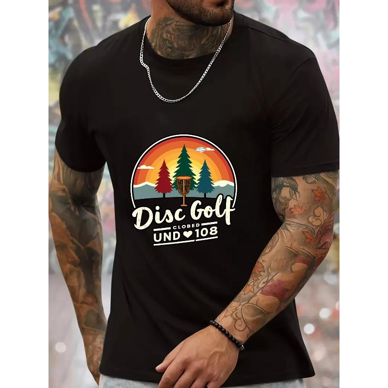 Men s Classic Trendy Printed Creative Letter Pattern Short Sleeve T-Shirt S чёрный