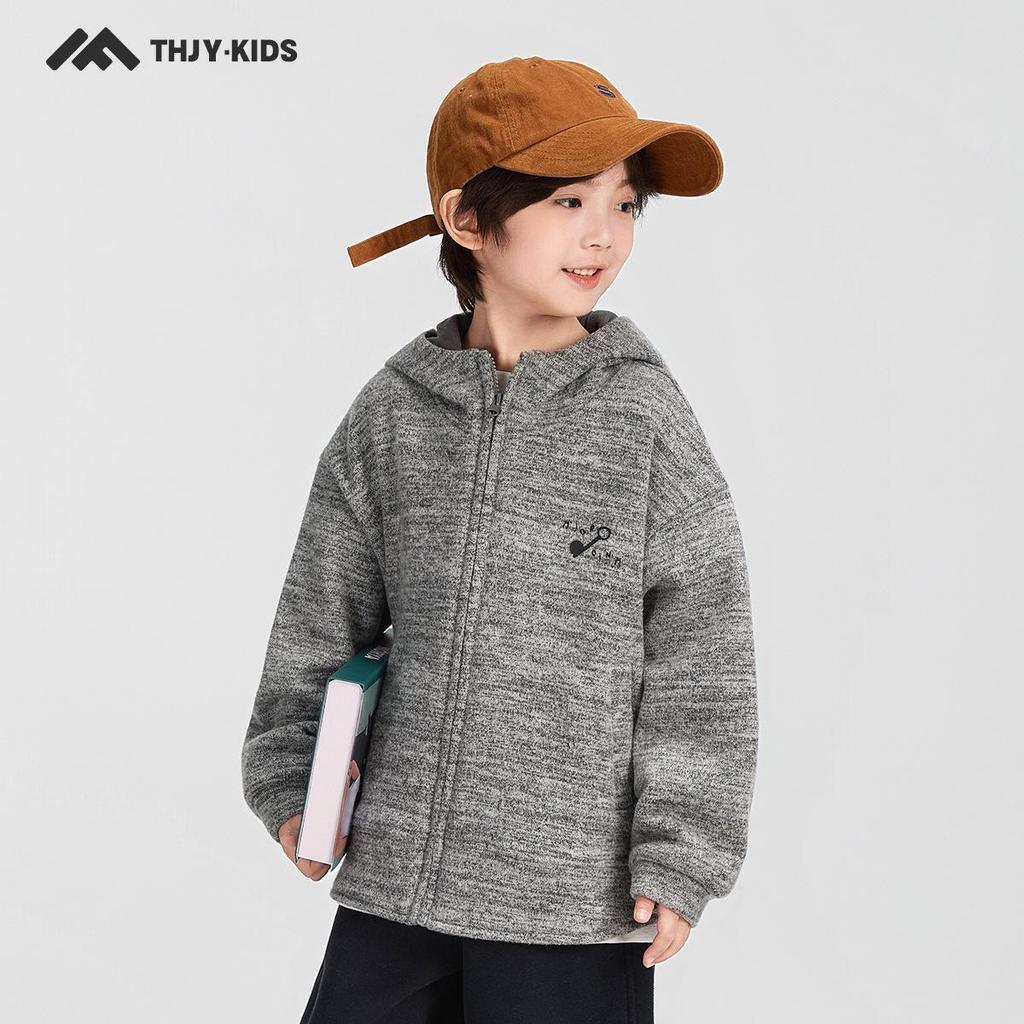 Fairy Tale Memory Boys' Fleece-Lined Hooded Jacket – Warm Winter Style 2025 for Mid-to-Large Children