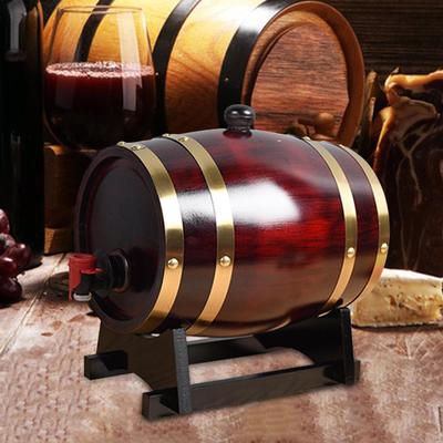 Handcrafted Wooden Barrel with Stand for Spirits and Cocktails
