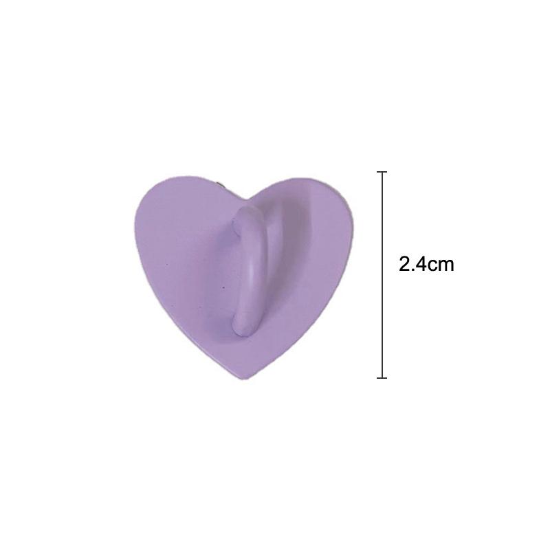 Adhesive Metal Heart Phone Charm Holder Phone Case Finger Ring Stand Hook Buckle
