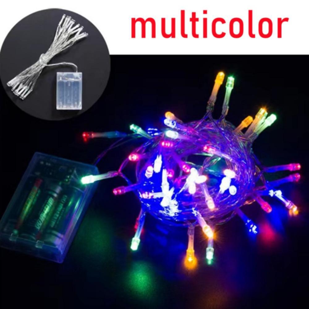 LED-Feen-Lichterkette, 7 Farben, batteriebetrieben, für den Außenbereich, wasserdicht, LED-Lichterkette, Weihnachten, Geburtstag, Zuhause, Party, Dekoration, Lampe