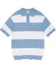 C Logo Rugby Collar Half Knit Blue