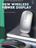 Bezdrátová myš Bluetooth Power Display Svítící nízkošumová ergonomická dobíjecí myš pro domácí kancelářskou hru