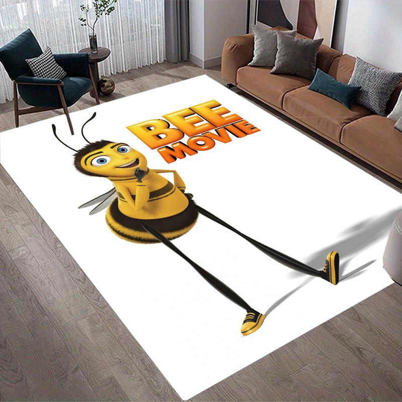 Bee Movie Home Sofa Decoration for Living Room & Bedroom, Non‑Slip Play Flannel Floor Mat for Game Room