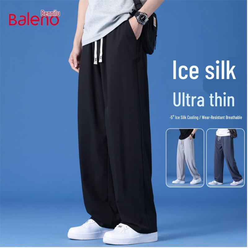 Baleno Men s Ice Silk Casual Straight-Leg Pants XL