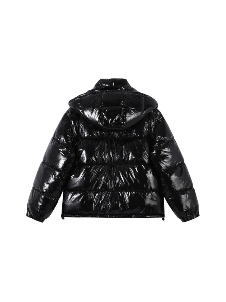 Damen Kurze Helle Gesicht Abnehmbare Mütze Daunenjacke Damen Warme, Schlichte und Modische Winterjacke 2025