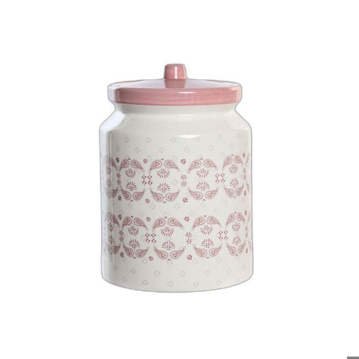 Pot dolomite - DKD Home Decor - Blanc/Rose - Aluminium - 15,5x15,5x21 cm - Lave-vaisselle compatible