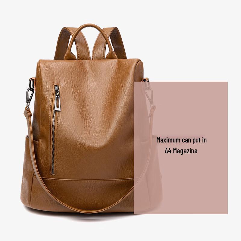Women s Anti-theft Soft Leather Backpack