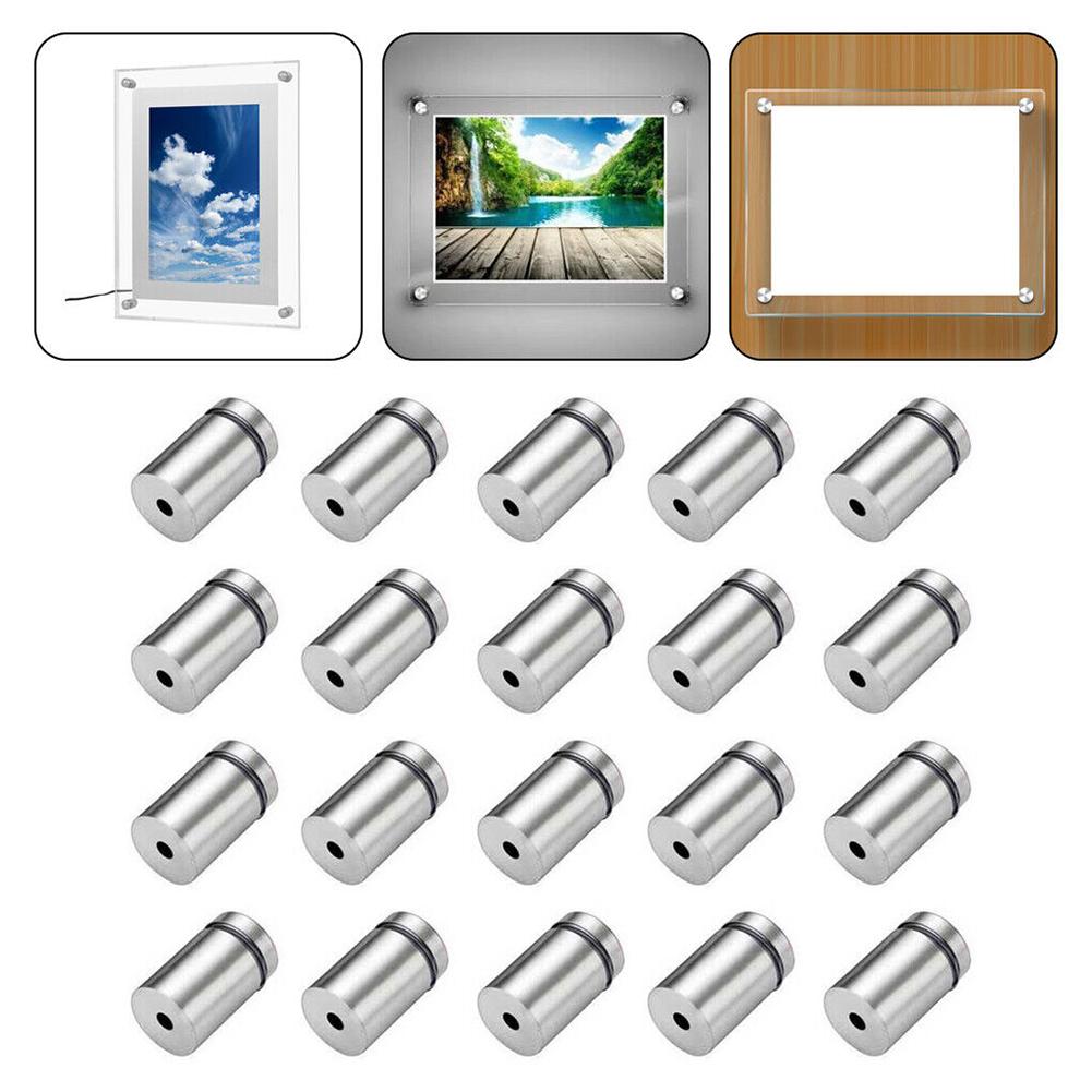 20 PCS Stainless Steel Stand Off Bolts for Secure Installation of Acrylic and Glass Signage Advertisement Fixings