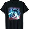 New Limited Scary White Wolf In Space Lasers Realistic Animal Print T Shirt