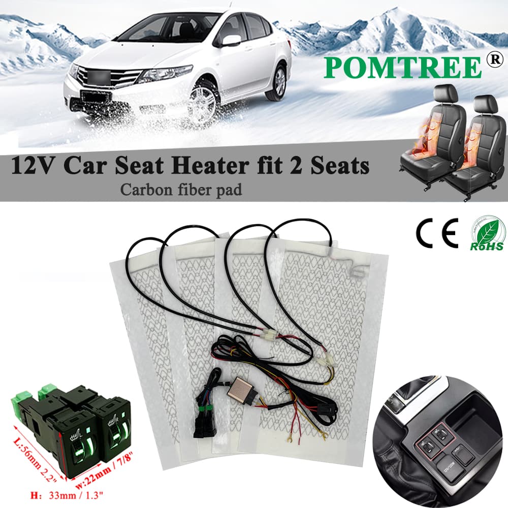 Kit chauffant de siège de voiture 12 V intégré pour 2 sièges avec 4 coussinets chauffants, interrupteur à double commande, pour Toyota Camry Corolla RVA4 Highlander