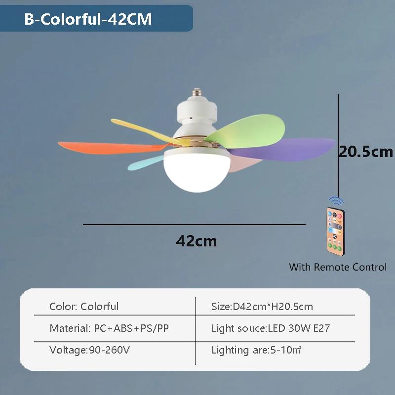 Modern LED Ceiling Fan Light Remote Control Adjustable Color Temperature Brightness Wind Speed Suitable For Bedroom Ligting Lamp
